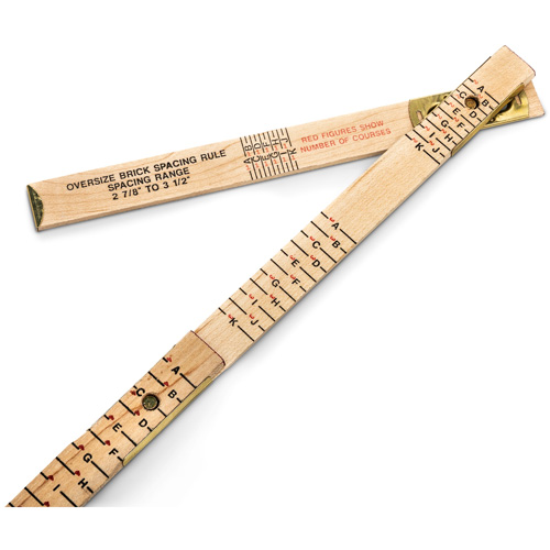 Red End&reg; Oversized Brick Mason Rule, 6' L, Wood, 1/16" Graduations Moffatt Supply & Specialties