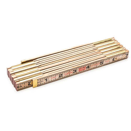 R&egrave;gle Red End avec deux rallonges de r&egrave;gle &agrave; glissi&egrave;re de 6", 6' lo, Bois, Graduations de 1/16" Moffatt Supply & Specialties