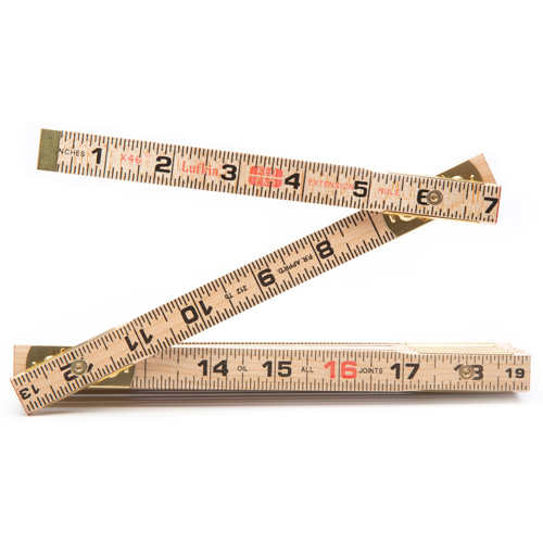 R&egrave;gle Red End avec deux rallonges de r&egrave;gle &agrave; glissi&egrave;re de 6", 6' lo, Bois, Graduations de 1/16" Moffatt Supply & Specialties