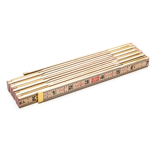 Folding Rule, 6' L, Wood, 1/16" Graduations Moffatt Supply & Specialties
