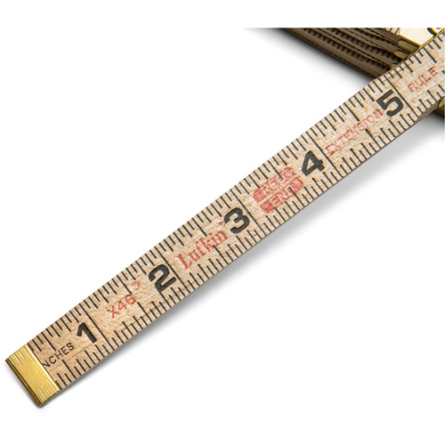 Folding Rule, 6' L, Wood, 1/16" Graduations Moffatt Supply & Specialties