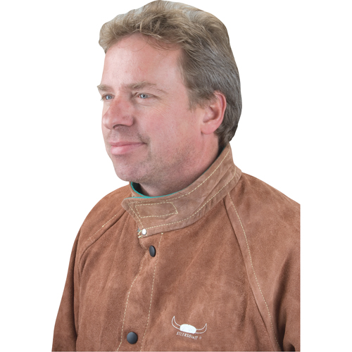 Welding Jacket, Leather, 4X-Large, Lava Brown Moffatt Supply & Specialties
