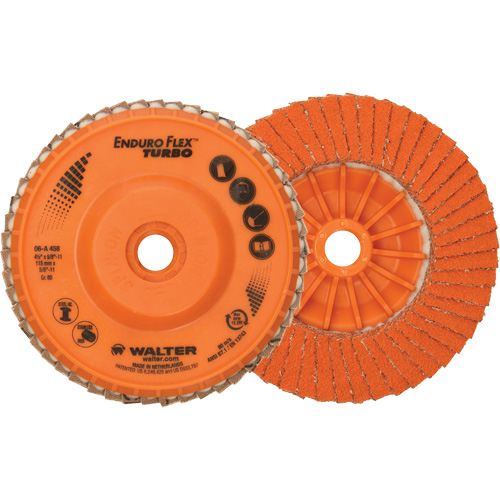 Disque &agrave; lamelles Enduro-Flex Turbo, 4-1/2" x 5/8"-11, Type 27S, Grain 80, C&eacute;ramique Moffatt Supply & Specialties