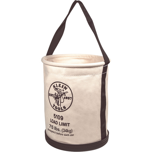 Wide-Opening Straight-Wall Bucket, Canvas, 12" Dia. x 15" H, 75.0 lbs. Load Rating Moffatt Supply & Specialties
