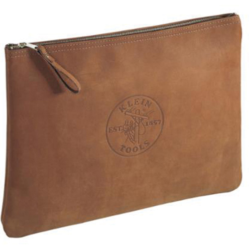 Contractor's Leather Portfolio Zipper Bag, Tool Holder, Leather, 1 Pockets Moffatt Supply & Specialties