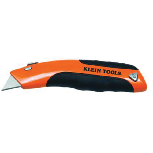 Klein-Kurve&reg; Retractable Utility Knife, Stainless Steel, Heavy-Duty, Rubber Handle Moffatt Supply & Specialties