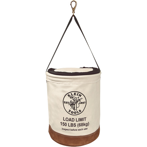 Canvas Bucket with Closing Top, Canvas, 14" Dia. x 17" H, 150 lbs. Load Rating Moffatt Supply & Specialties