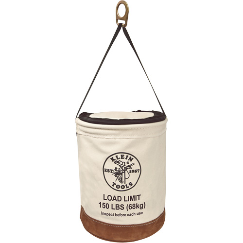 Canvas Bucket with Bucket Top, Canvas, 14" Dia. x 22" H, 150 lbs. Load Rating Moffatt Supply & Specialties