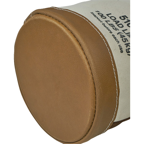 Leather-Bottom Bucket, 17" H, Canvas, White Moffatt Supply & Specialties