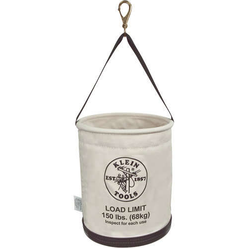 Canvas Bucket, All-Purpose with Drain Holes, Canvas, 12" Dia. x 15" H, 150 lbs. Load Rating Moffatt Supply & Specialties