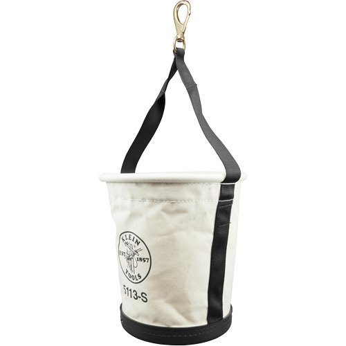 Tapered-Wall Bucket with Swivel Snap Hook, 13" H, Canvas, Natural Moffatt Supply & Specialties