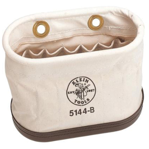 Aerial Oval Bucket, Canvas, 15 Pockets, Natural Moffatt Supply & Specialties