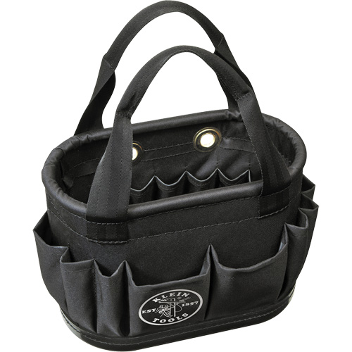 29-Pocket Hard-Body Aerial Bucket, 14" L x 10" H, Polyester, Black Moffatt Supply & Specialties