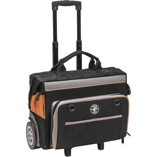 Sac &agrave; outils roulant Tradesman Pro, Polyester balistique, 24 pochettes, Noir/Orange Moffatt Supply & Specialties