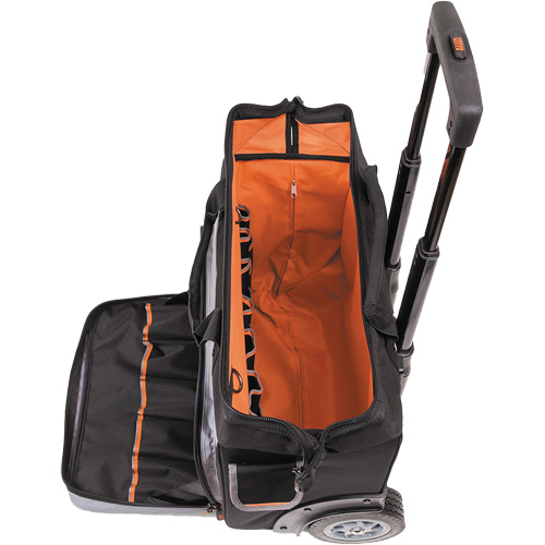 Sac &agrave; outils roulant Tradesman Pro, Polyester balistique, 24 pochettes, Noir/Orange Moffatt Supply & Specialties