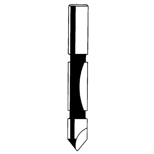 Router Bit - Panel Pilot Bit, 1/4" Dia., 3/4" H, 2-1/4" L, 1/4" Shank Moffatt Supply & Specialties