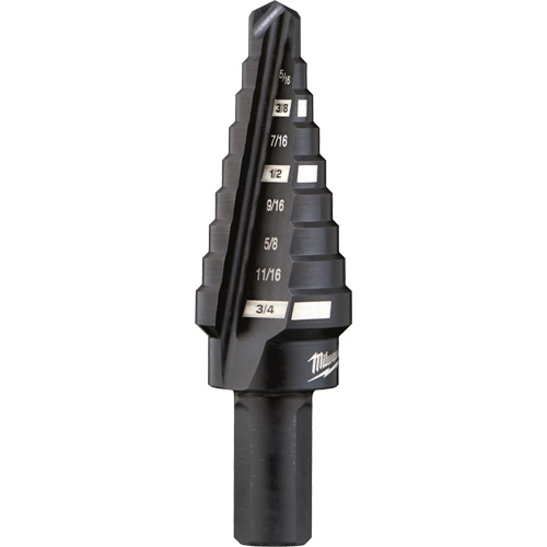 #3 Step Drill Bit, 1/4" - 3/4" , 1/16" Increments, High Speed Steel Moffatt Supply & Specialties