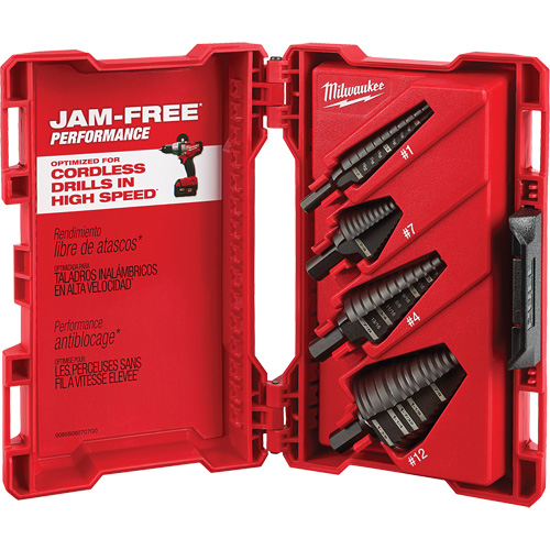 Step Drill Bit Set, 4 Pieces, High Speed Steel Moffatt Supply & Specialties