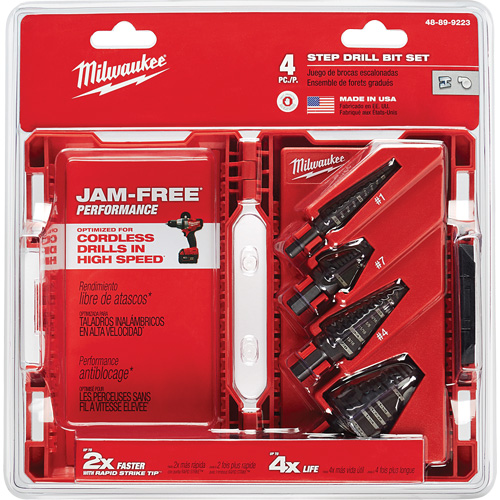 Step Drill Bit Set, 4 Pieces, High Speed Steel Moffatt Supply & Specialties