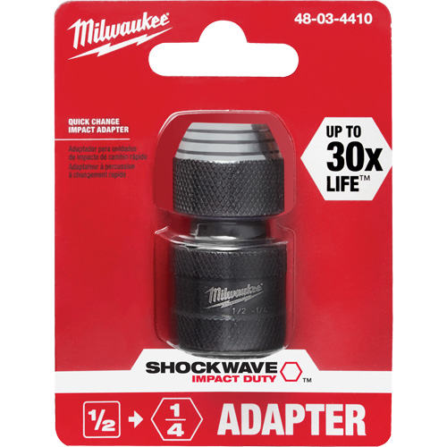 Adaptateur de douille carr&eacute;e &agrave; hexagonale pour tournevis &agrave; percussion Shockwave, Chocs, Prise 1/4", Douille 1/2", 1,875" lo Moffatt Supply & Specialties