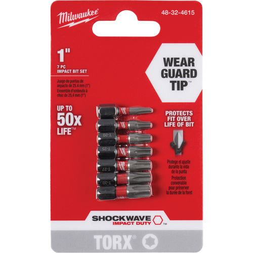 Shockwave 1" Impact Duty Bit Set, 7 Pcs., Torx&reg; Moffatt Supply & Specialties
