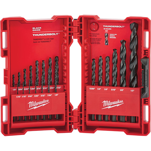 Jeu de forets courts Thunderbolt, 21 morceaux, Acier alli&eacute; Moffatt Supply & Specialties