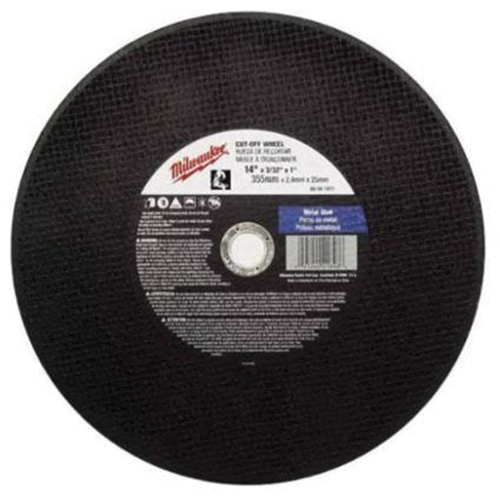 High Speed Cut-Off Wheel, 12" x 1/8", 1" Arbor, Type 1, Aluminum Oxide, 4365 RPM Moffatt Supply & Specialties