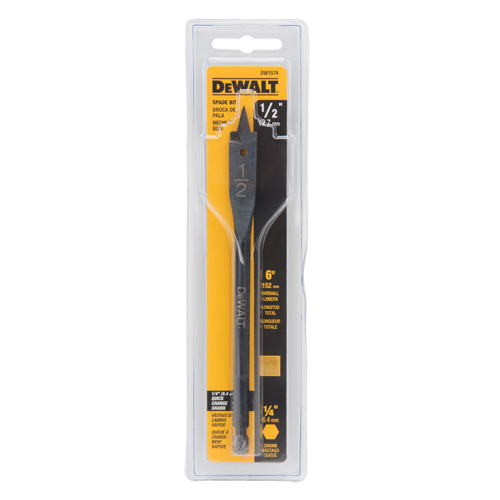 Spade Drill Bit, 1/2" Diameter, 1/2" Shank, 6" Length Moffatt Supply & Specialties