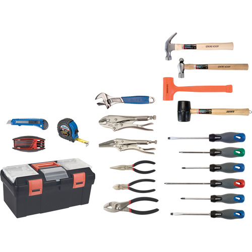 Essential Tool Set with Plastic Tool Box, 28 Pieces Moffatt Supply & Specialties