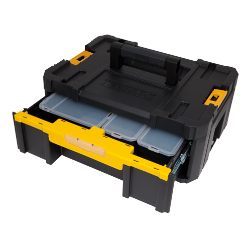 TSTAK&reg; III Tool Box with Single Deep Drawer, 16-3/4" x 12-1/4" x 6-7/8", Black Moffatt Supply & Specialties