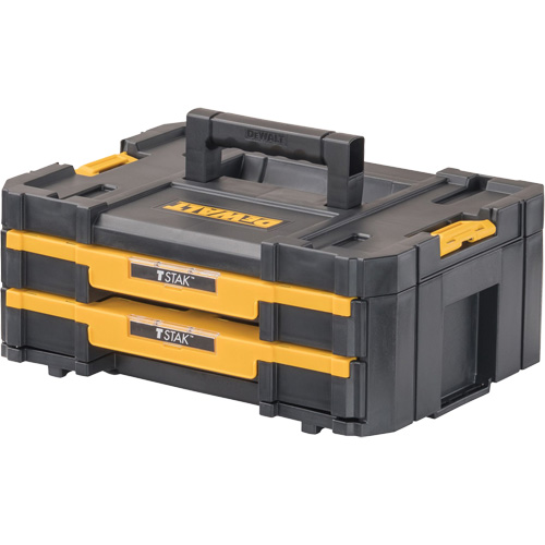 TSTAK&reg; IV Tool Box with Double Shallow Drawers, 16-1/4" x 12-1/4" x 6-3/8", Black Moffatt Supply & Specialties