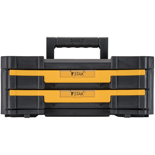 TSTAK&reg; IV Tool Box with Double Shallow Drawers, 16-1/4" x 12-1/4" x 6-3/8", Black Moffatt Supply & Specialties
