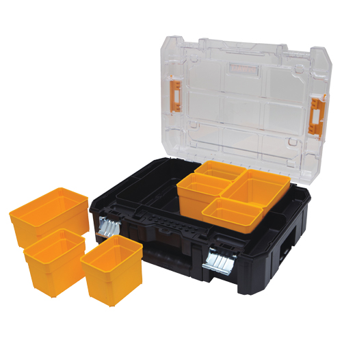 Organisateur avec couvercle transparent TSTAK V, 17-1/4" x 13" x 6", Noir Moffatt Supply & Specialties