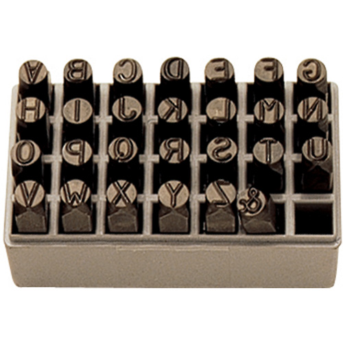 Jeu de lettres pour estampage &agrave; la main, 27 morceaux Moffatt Supply & Specialties