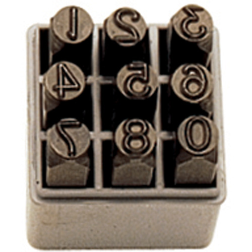 Jeu de num&eacute;ros &agrave; estamper &agrave; la main, 9 morceaux Moffatt Supply & Specialties