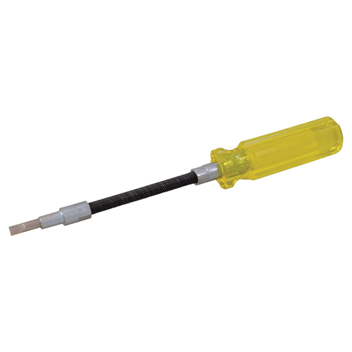 Flexible Slotted Screwdriver, 3/16" Tip, Round, 7-1/2" L, Plastic Handle Moffatt Supply & Specialties