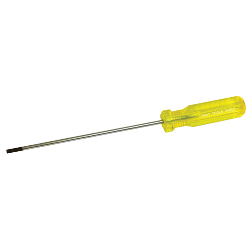 Electrician's Slotted Screwdriver, 5/32" Tip, Round, 9-1/2" L, Plastic Handle Moffatt Supply & Specialties