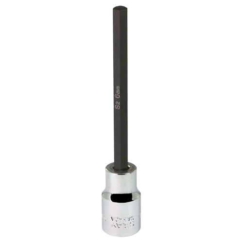 Extra Long Bit  Socket, 6 mm x 4" L, 3/8" Drive Moffatt Supply & Specialties