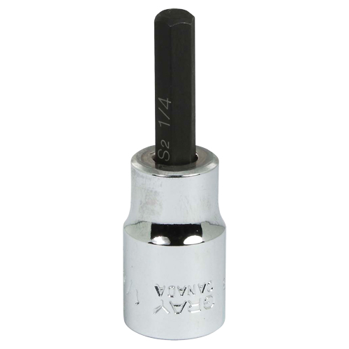 Bit Socket, 1/4" x 2-3/10" L, 3/8" Drive Moffatt Supply & Specialties