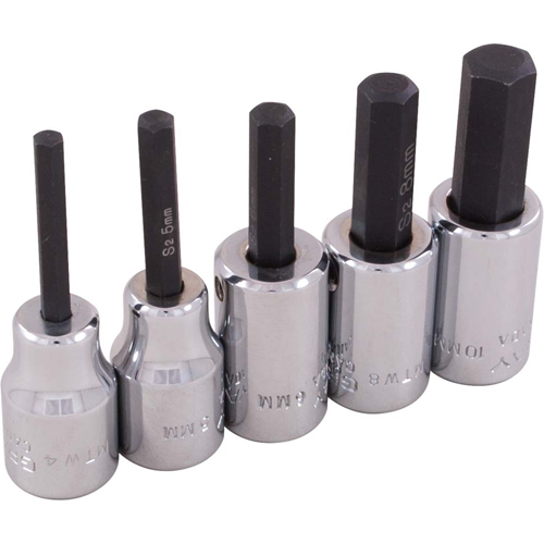 Hex Head Socket Set, Hex, 3/8" Drive, 5 Pcs Moffatt Supply & Specialties