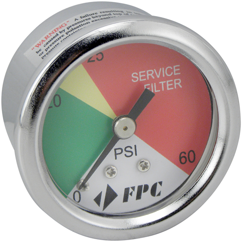 PG1326 Manom&egrave;tre pour filtre de transmission,  2", 0 - 60 psi, Fixation arri&egrave;re, Analogique Moffatt Supply & Specialties