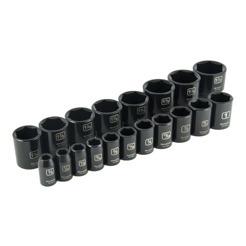 Jeu de douilles SAE, 19 Mcx, Chocs, Prise de 1/2" Moffatt Supply & Specialties