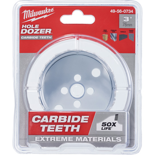 Scie &agrave; bouteur Hole Dozer avec dents au carbure, 3", Profondeur de la coupe 1-63/100", Carbure Moffatt Supply & Specialties