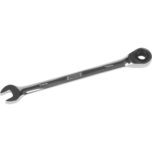 Metric Ratcheting Combination Wrench, 12 Point, 7 mm, Chrome Finish Moffatt Supply & Specialties