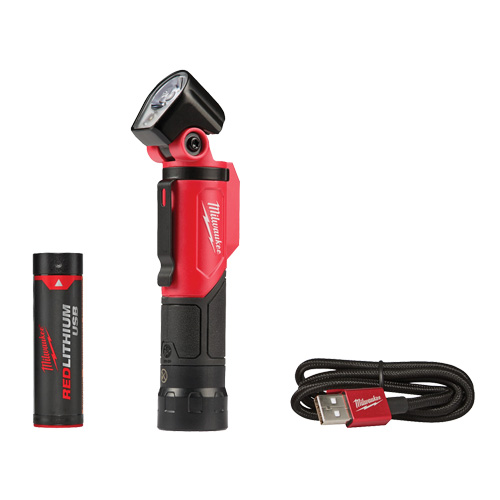 Lampe de poche pivotante USB, DEL, 500 lumens, Piles Rechargeable Moffatt Supply & Specialties