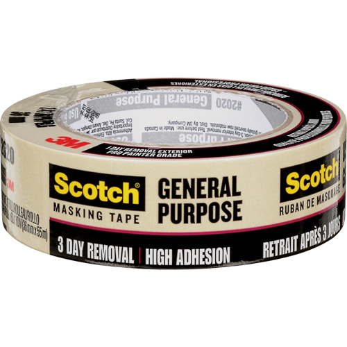 Ruban-cache Scotch pour entrepreneurs 2020, 36 mm (1-1/2") x 55 m (180'), Beige Moffatt Supply & Specialties
