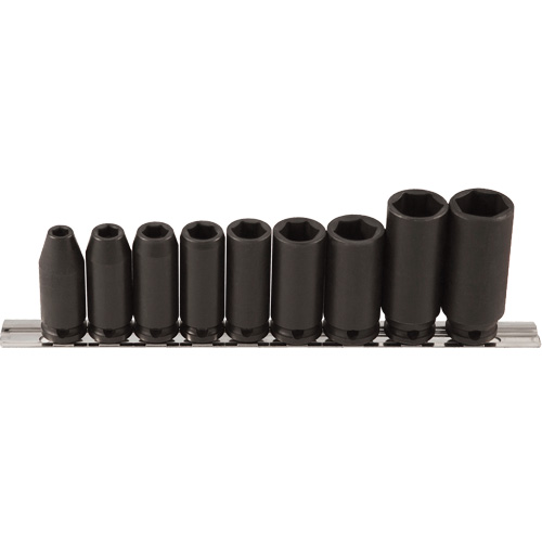 Long Socket Set, 9 Pcs, Impact, 3/8" Drive Size, Deep Moffatt Supply & Specialties