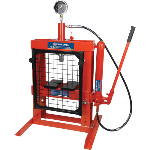 Hydraulic Shop Press with Grid Guard, 10 Tons Capacity Moffatt Supply & Specialties