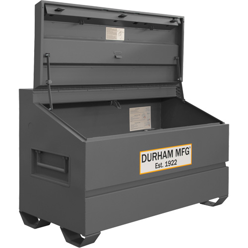 Jobsite Sloped Lid Storage Box, 60" x 30" x 39-3/8", Steel, Grey Moffatt Supply & Specialties