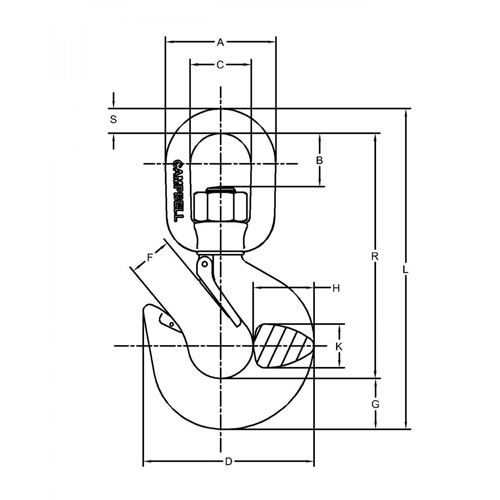 Crochet de levage pivotant avec loquet Moffatt Supply & Specialties